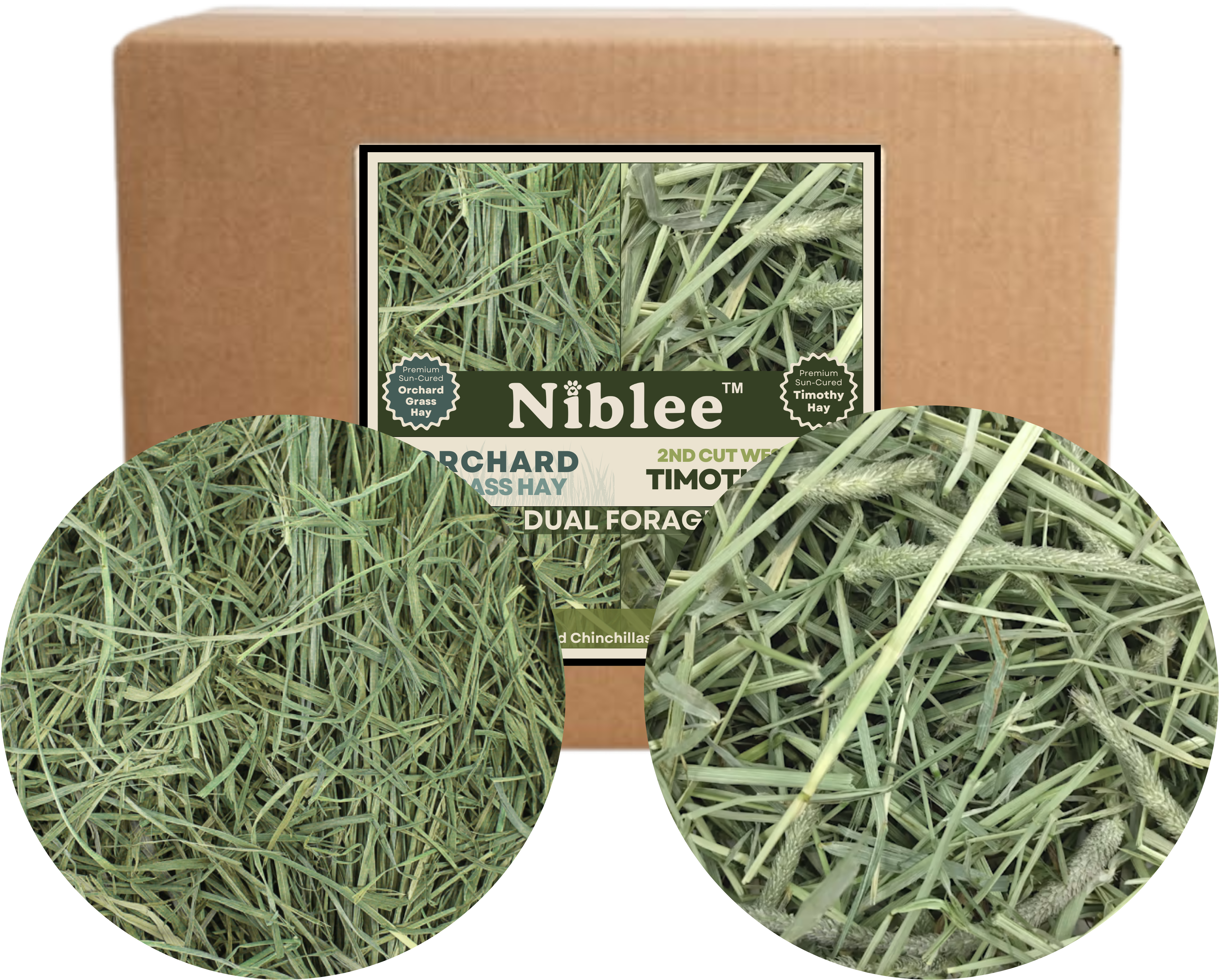 3 lb. box of Dual Forage: 2nd Cut Western Timothy / Orchard Hay